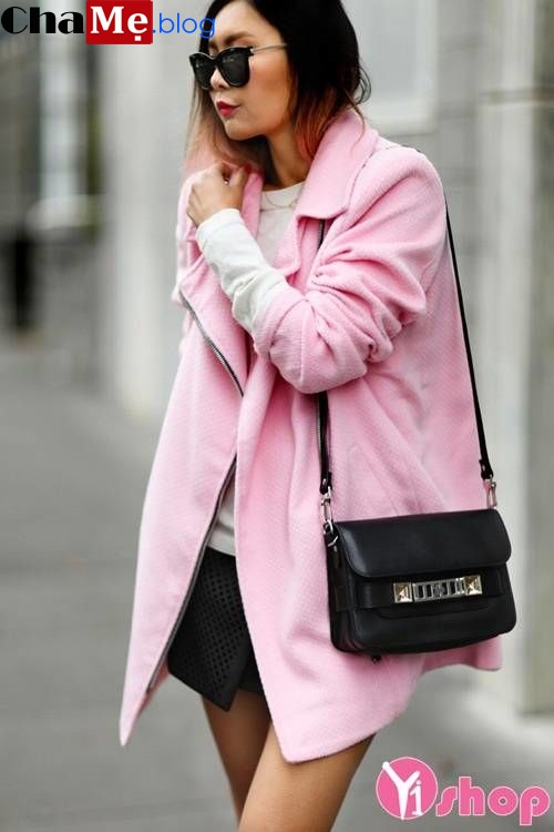 Ăn gian tuổi hiệu quả nhờ mặc áo khoác nữ màu hồng đẹp thu đông 2021 - 2022