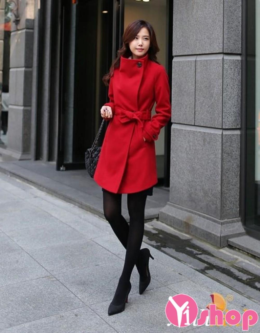 Áo khoác dạ nữ cổ cao đẹp kiểu Hàn Quốc ấm áp thu đông 2019