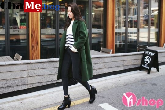 Áo khoác dạ nữ dáng dài đẹp Hàn Quốc trẻ trung đông 2021 - 2022