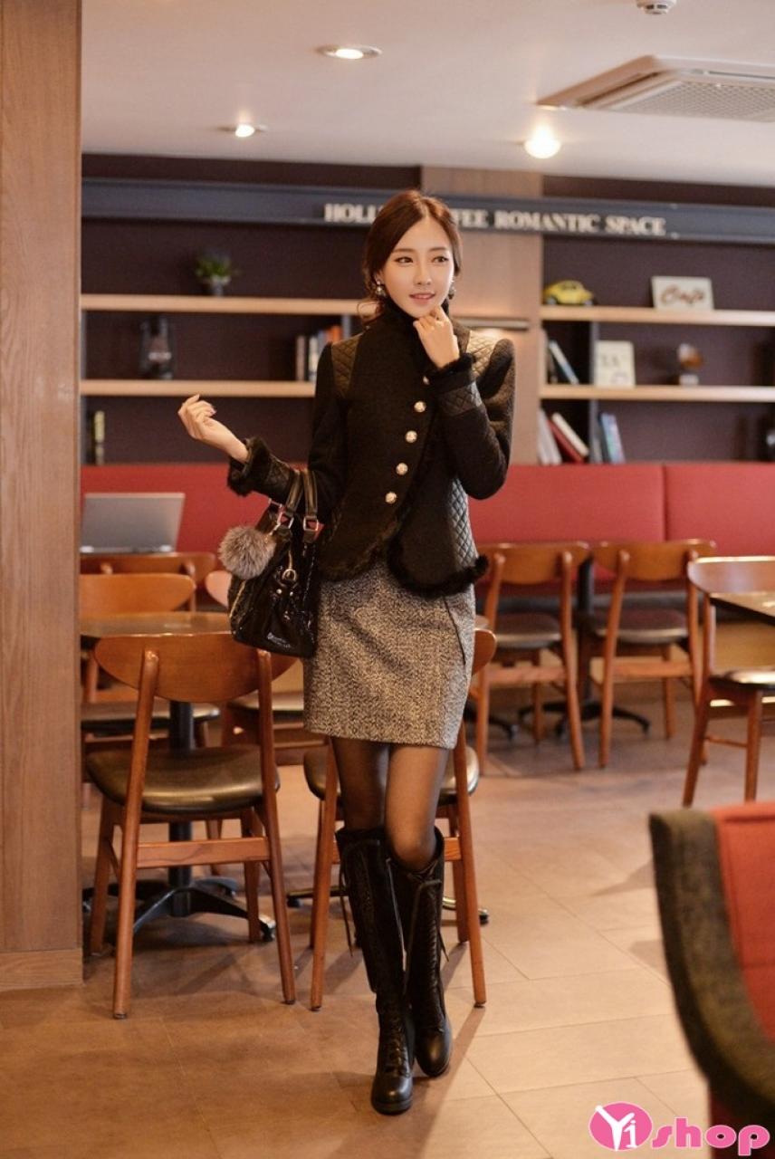 Áo khoác dạ nữ dáng lửng đẹp thu đông 2019 kiểu Hàn Quốc