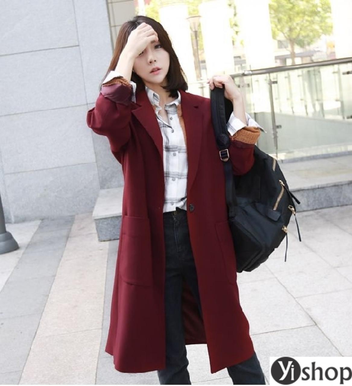 Áo khoác dạ nữ đẹp kiểu Hàn Quốc ấm áp tới công sở thu đông 2021 - 2022