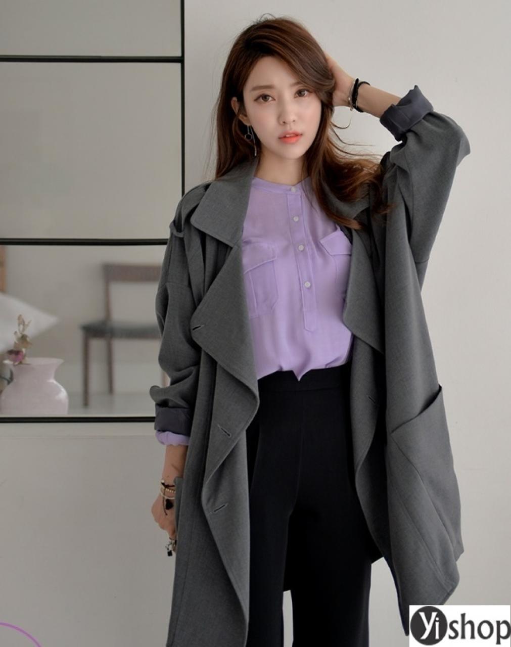 Áo khoác dạ nữ đẹp kiểu Hàn Quốc trẻ trung sành điệu thu đông 2021 - 2022