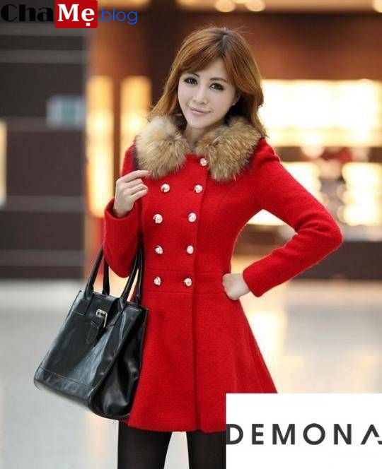 Áo khoác dạ nữ màu đỏ đẹp khuynh đảo đường phố ngày lạnh đông 2021 - 2022
