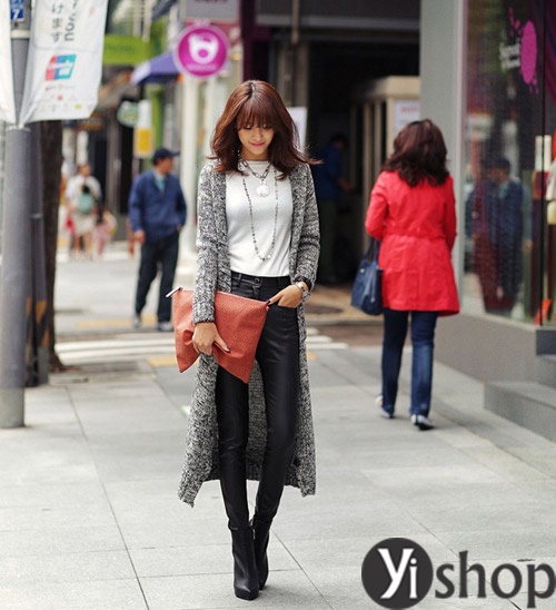 Áo khoác len nữ Hàn Quốc đẹp thu đông 2021 - 2021 xinh xắn ngày trở gió