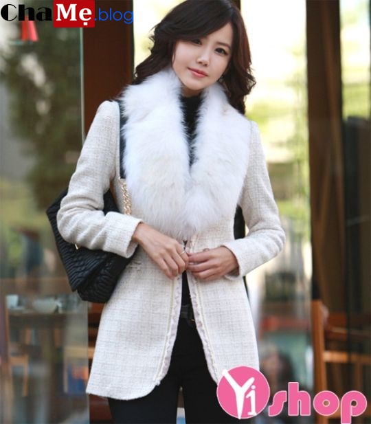 Áo khoác lông nữ đẹp đông 2021 - 2021 kiểu Hàn Quốc sang chảnh