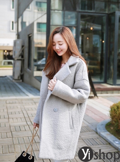 Áo khoác dạ nữ dáng rộng đẹp thu đông 2019 kiểu Hàn Quốc sành điệu