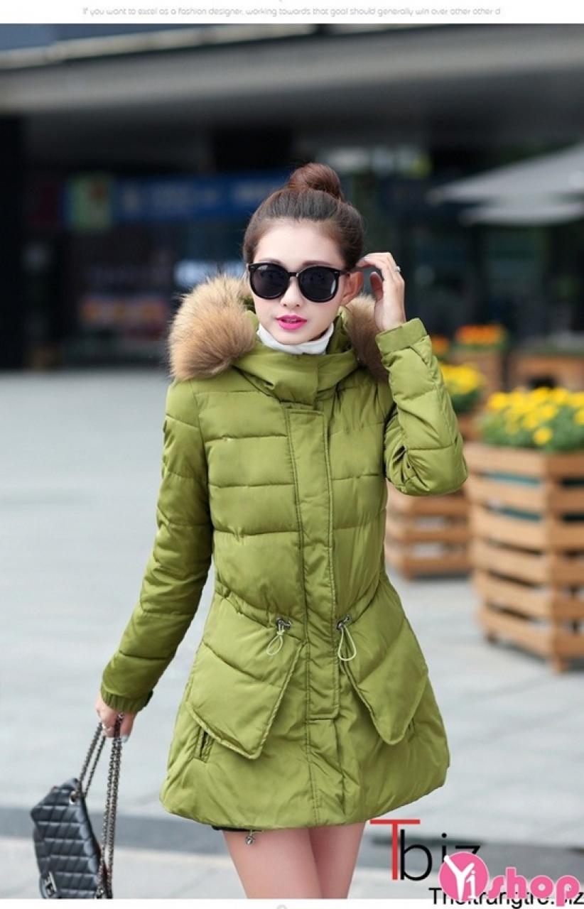 Áo khoác phao nữ có mũ đẹp thời trang Hàn Quốc không lạnh đông 2021 - 2022