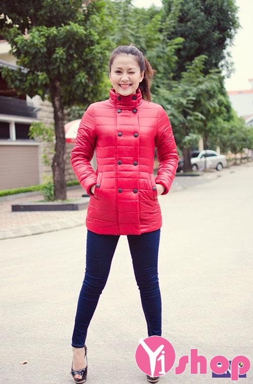 Áo khoác phao nữ da bóng đẹp kiểu Hàn Quốc không lạnh đông 2021 - 2022