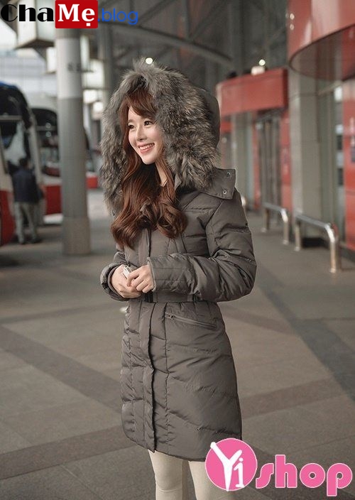 Áo khoác phao nữ dáng dài đẹp Hàn Quốc chống rét ngày đông