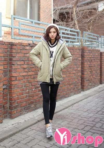 Áo khoác phao nữ dáng ngắn đẹp đông 2021 - 2021 kiểu Hàn Quốc