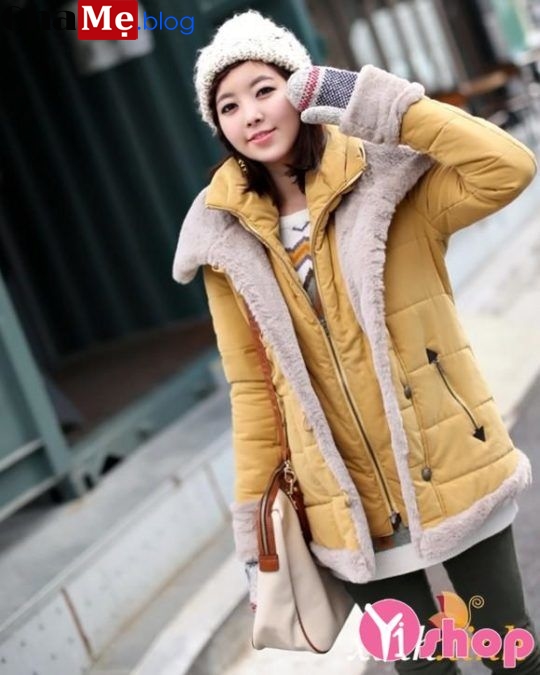 Áo khoác phao nữ lót lông đẹp đông 2021 - 2021 chống rét ngày lạnh