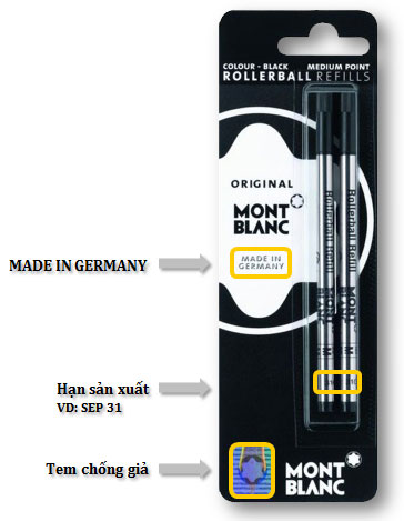 Giúp bạn nhận ra sản phẩm ruột bút không phải do tập đoàn Montblanc sản xuất