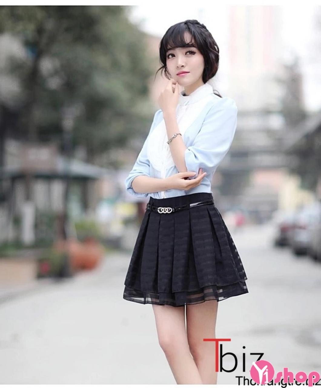 Chân váy đầm xòe đẹp kiểu Hàn Quốc quyến rũ cho teengirl hè 2021 - 2022