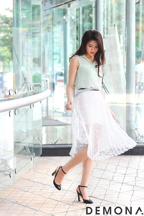 Chân váy lưới đẹp cho bạn gái dạo phố hè 2019 gợi cảm phần 9