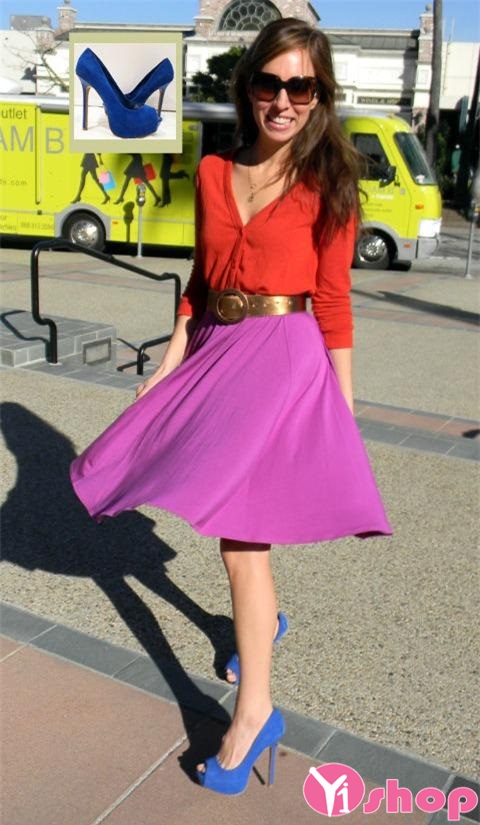 Chân váy màu tím đẹp phong cách lãng mạn ngọt ngào nhất mùa hè