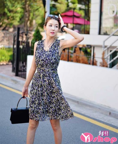 Đầm liền thân xếp ly đẹp phong cách Hàn Quốc hợp xu hướng hiện nay
