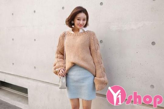 Gợi ý mẫu áo len nữ Hàn Quốc đẹp thu đông 2021 - 2022 sành điệu không lạnh
