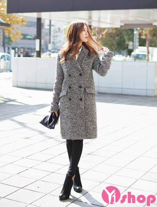 Kiểu áo khoác nữ dáng dài đẹp phong cách Hàn Quốc không lạnh thu đông 2021 - 2022