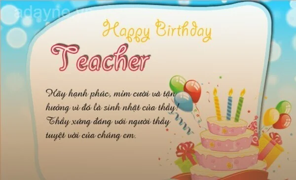 Những lời chúc sinh nhật hay dành cho thầy giáo