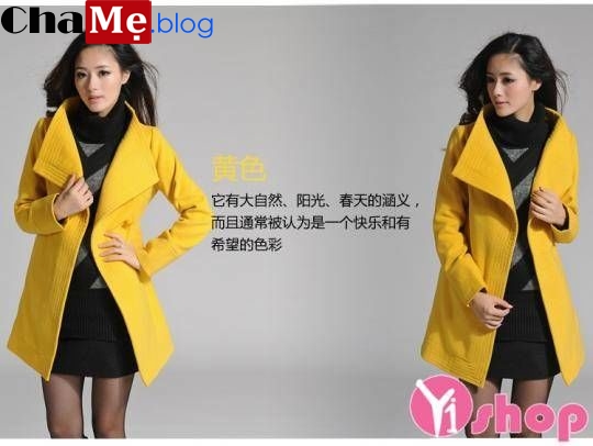 Mẫu áo khoác nữ màu vàng mù tạt đẹp cho nàng thu đông 2021 - 2021 nổi bần bật