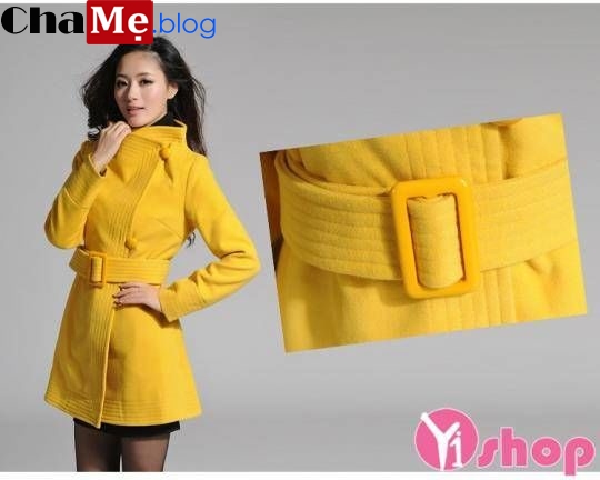 Mẫu áo khoác nữ màu vàng mù tạt đẹp cho nàng thu đông 2021 - 2021 nổi bần bật