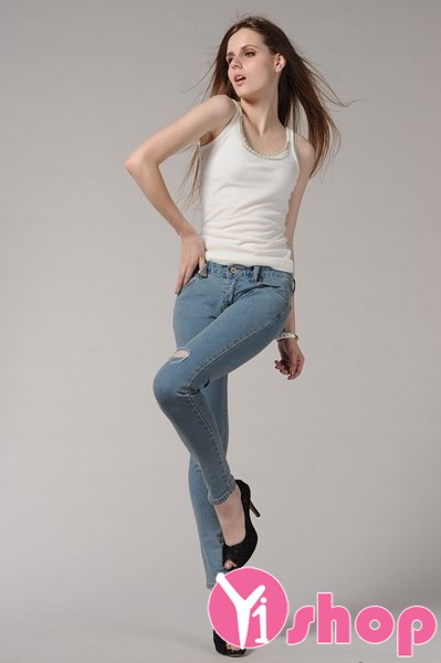 Quần jeans nữ lưng cao đẹp hè 2021 - 2021 cho nàng chân thon quyến rũ