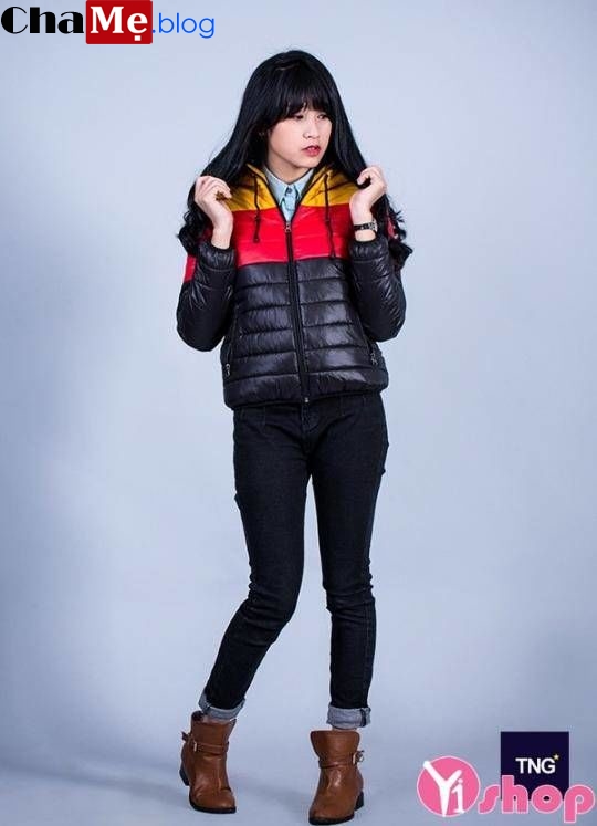 Teengirl điệu đà với áo khoác phao nữ sài gòn tphcm sáng màu đẹp mùa thu đông 2021 - 2022