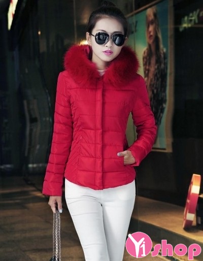 Tổng hợp kiểu áo khoác phao nữ cổ lông đẹp kiểu Hàn Quốc thu đông 2019