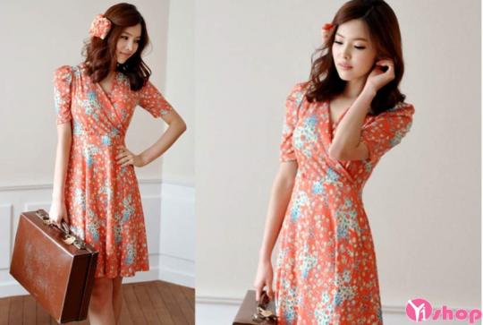Váy đầm hoa nhí đẹp thời trang Hàn Quốc thanh lịch hè 2021 - 2022