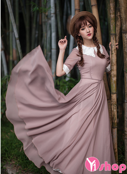 Váy đầm maxi dài đẹp trào lưu thời trang mới nhất Hàn Quốc hè 2021 - 2021