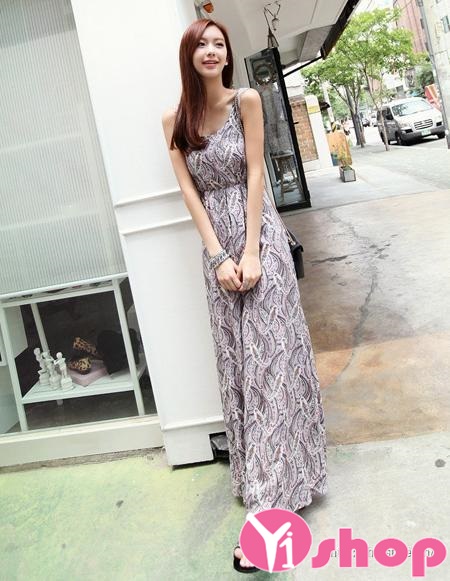 Váy đầm maxi thun dài đẹp Hàn Quốc hè 2021 - 2021 cho nàng thướt tha