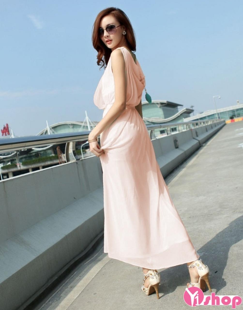 Váy đầm maxi voan đẹp hè 2021 - 2021 cho nàng cao gầy duyên dáng