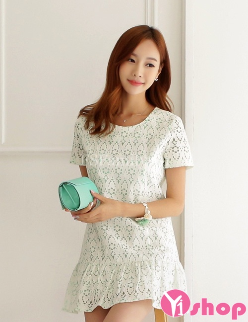 Váy đầm ren đẹp phong cách Hàn Quốc dịu dàng hè 2021 - 2022