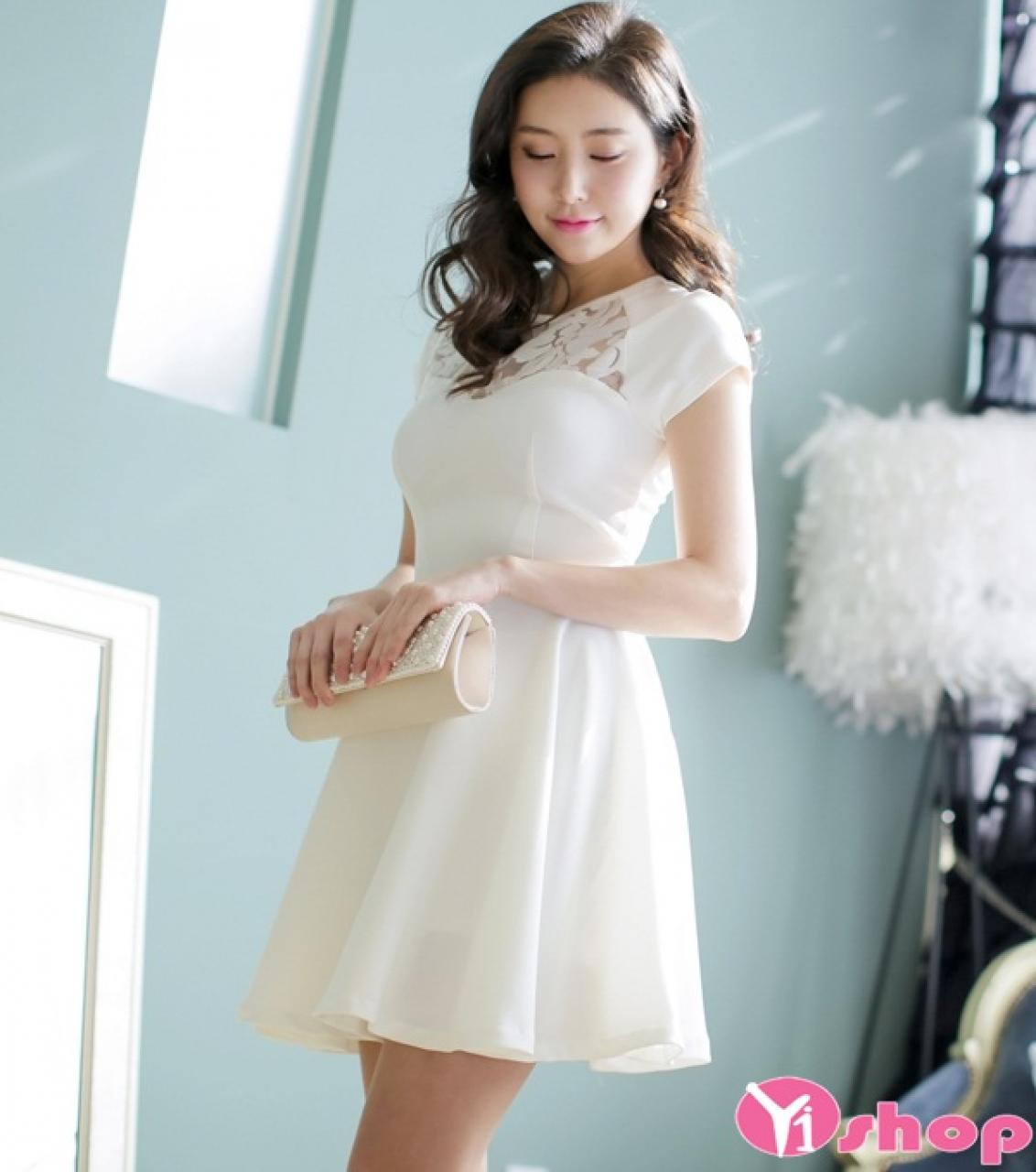 Váy đầm trắng đẹp phong cách Hàn Quốc tinh khôi hè 2021 - 2022