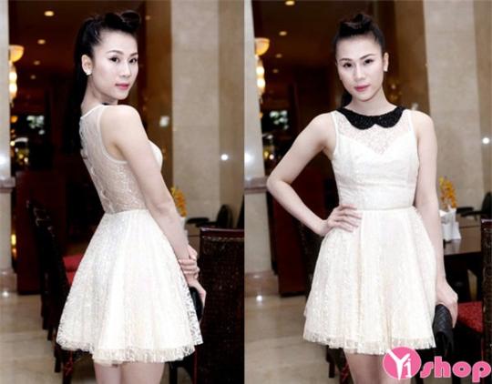 Váy đầm xòe màu trắng đẹp kiểu Hàn Quốc sang trọng nhất hè 2020 - 2021