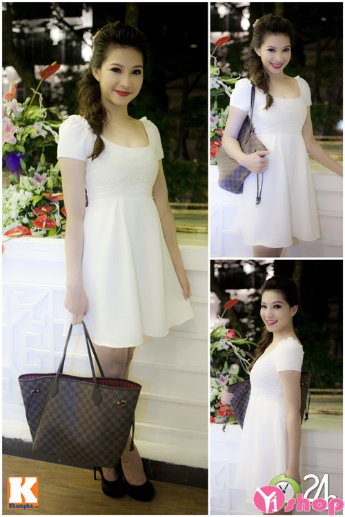 Váy đầm xòe màu trắng đẹp kiểu Hàn Quốc sang trọng nhất hè 2021 - 2022