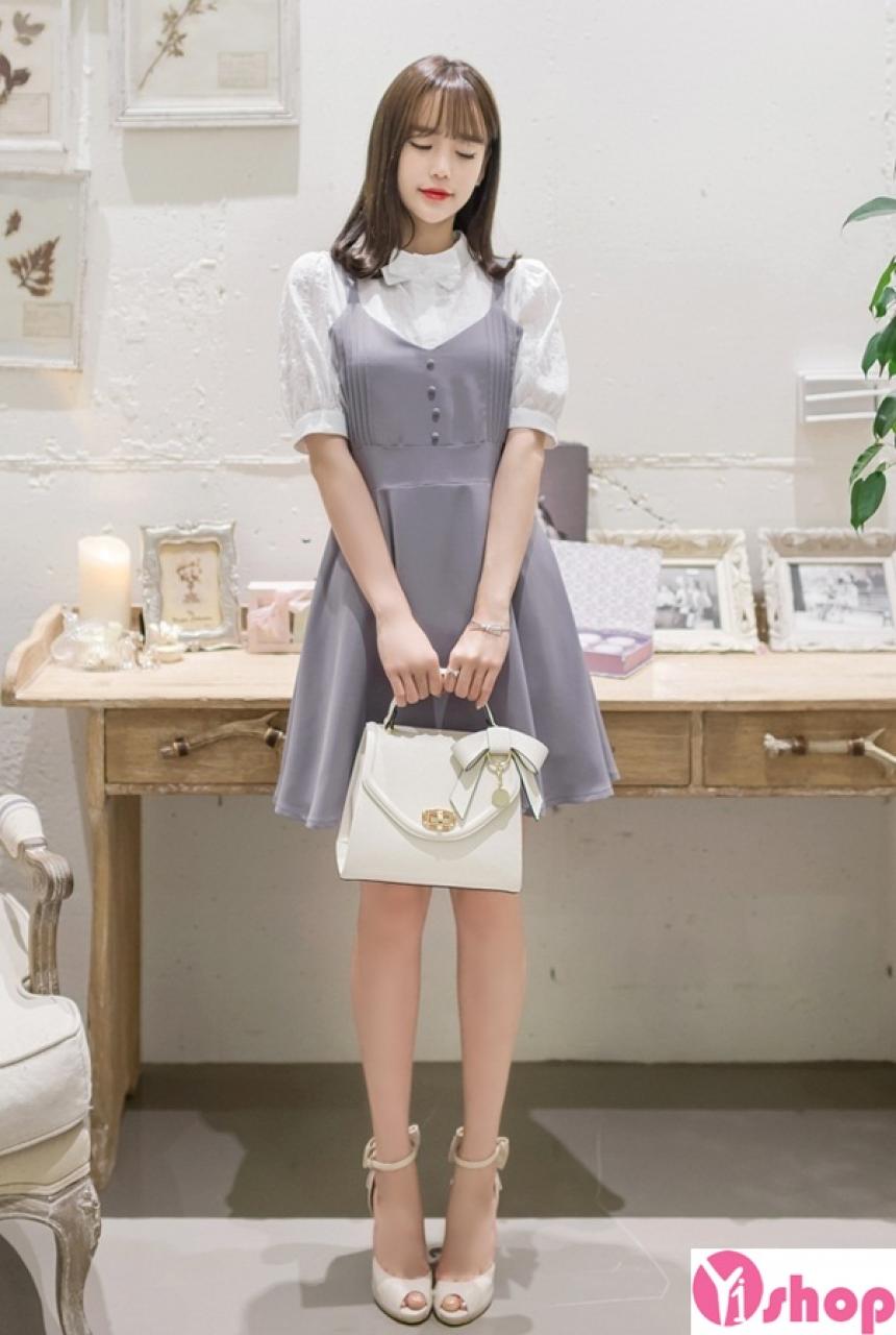 Váy đầm xòe Hàn Quốc đẹp hè 2021 - 2021 cho nàng nhỏ nhắn dễ thương