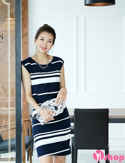 Váy liền thân công sở Hàn Quốc đẹp hè 2021 - 2022 cho nàng mảnh mai