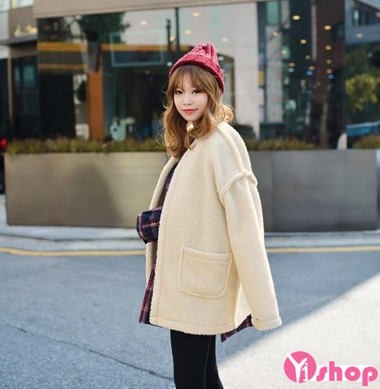Xu hướng áo khoác nỉ nữ đẹp hợp thời trang Hàn Quốc thu đông 2021 - 2022